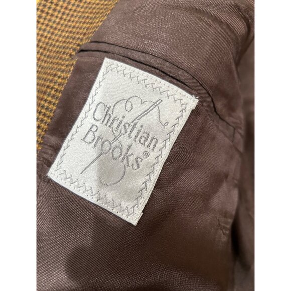 Christian Brooks 44R Men's Blazer Brown Houndstooth Sport Coat Made In The USA, - Picture 3 of 16